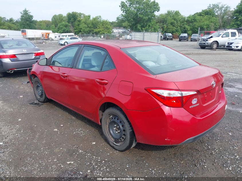 2014 Toyota Corolla VIN 5YFBURHE6EP059987 IAAI salvage auction — FRONT END, Clear (Virginia), sold $1,700 on 2026-07-24 (photo 3)