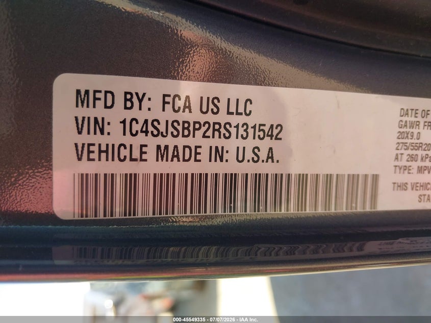 2024 Jeep Grand wagoneer VIN 1C4SJSBP2RS131542 IAAI salvage auction — FRONT END, Enterprise Vehicles Clear Only (Georgia), sold $22,800 on 2026-07-28 (photo 9)