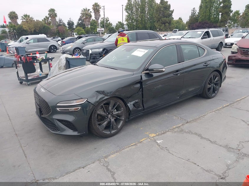 2023 Genesis G70 VIN KMTG34TAXPU124265 IAAI salvage auction — SIDE, Salvage (California), sold $8,100 on 2026-07-29 (photo 2)