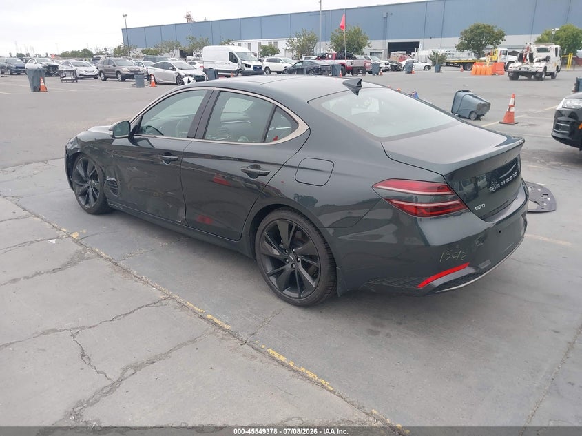 2023 Genesis G70 VIN KMTG34TAXPU124265 IAAI salvage auction — SIDE, Salvage (California), sold $8,100 on 2026-07-29 (photo 3)