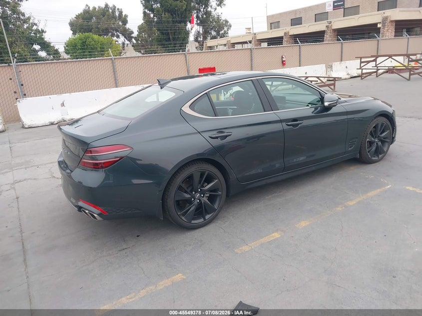 2023 Genesis G70 VIN KMTG34TAXPU124265 IAAI salvage auction — SIDE, Salvage (California), sold $8,100 on 2026-07-29 (photo 4)