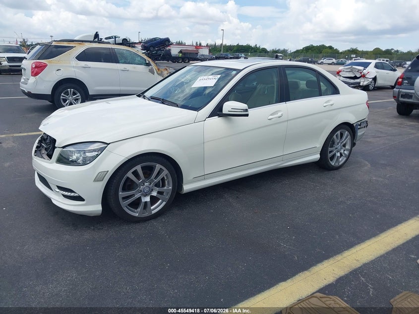 2011 Mercedes-benz C class VIN WDDGF5EB0BF656208 IAAI salvage auction — FRONT END, Rebuildable (Florida), sold $1,300 on 2026-08-13 (photo 2)