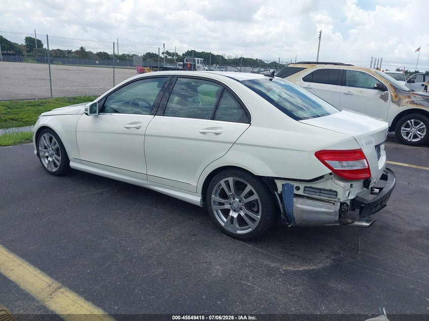 2011 Mercedes-benz C class VIN WDDGF5EB0BF656208 IAAI salvage auction — FRONT END, Rebuildable (Florida), sold $1,300 on 2026-08-13 (photo 3)