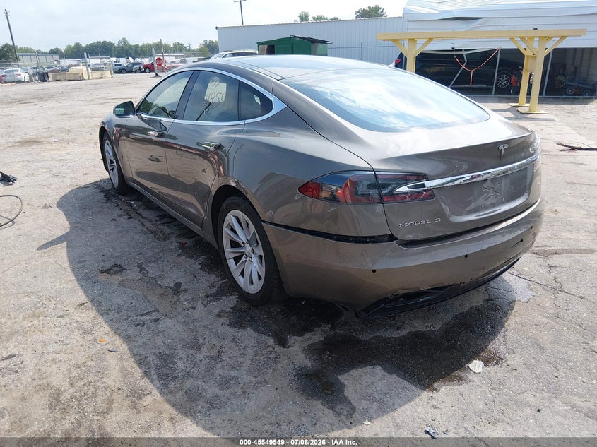 2016 Tesla Model s VIN 5YJSA1E12GF146618 IAAI salvage auction — LEFT REAR, Salvage Title, sold $5,425 on 2026-09-01 (photo 3)
