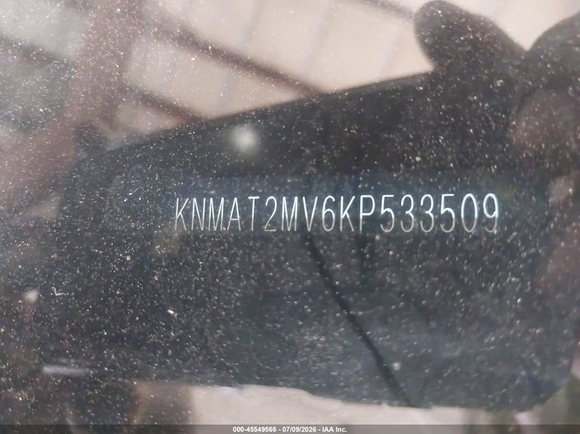 2019 Nissan Rogue VIN KNMAT2MV6KP533509 IAAI salvage auction — REAR END, Salvage Title, sold $425 on 2026-07-22 (photo 9)