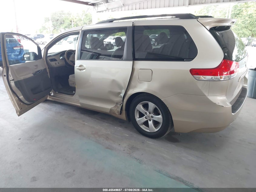 2013 Toyota Sienna VIN 5TDKK3DC7DS356747 IAAI salvage auction — LEFT FRONT, Rebuildable (Florida), sold $300 on 2026-07-29 (photo 3)
