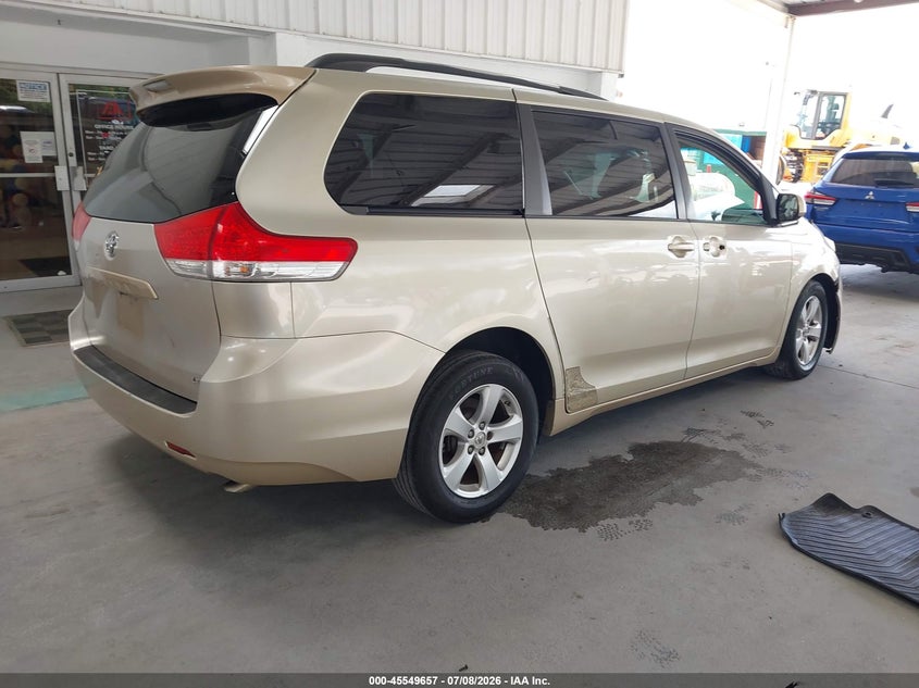 2013 Toyota Sienna VIN 5TDKK3DC7DS356747 IAAI salvage auction — LEFT FRONT, Rebuildable (Florida), sold $300 on 2026-07-29 (photo 4)