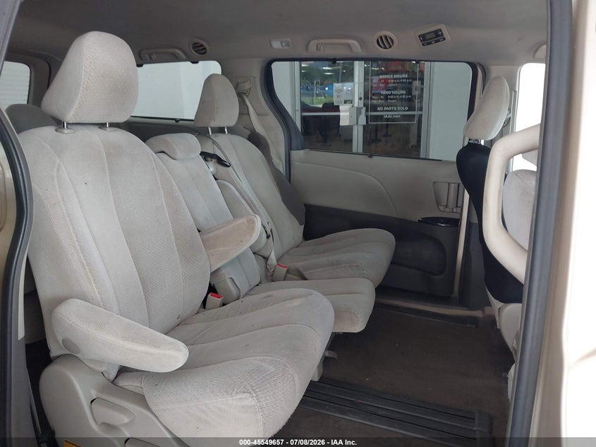 2013 Toyota Sienna VIN 5TDKK3DC7DS356747 IAAI salvage auction — LEFT FRONT, Rebuildable (Florida), sold $300 on 2026-07-29 (photo 8)