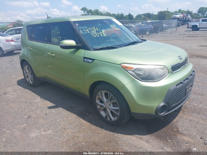 2014 Kia Soul VIN KNDJP3A59E7707673 IAAI salvage auction — NORMAL WEAR, Clear (Virginia), sold $900 on 2026-07-14 (photo 1)
