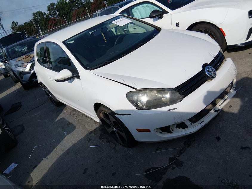 2011 Volkswagen Golf VIN WVWAA7AJXBW336367 IAAI salvage auction — LEFT FRONT, Salvage (North Carolina), sold $475 on 2026-07-16 (photo 1)