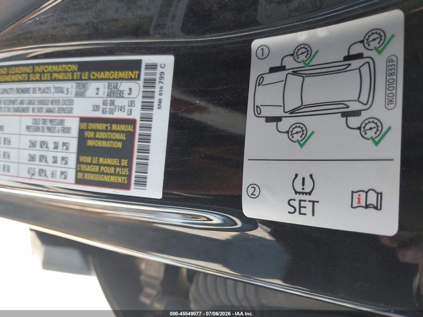 2016 Volkswagen Tiguan VIN WVGBV7AX7GW578100 IAAI salvage auction — LEFT SIDE, Salvage Title, sold $2,000 on 2026-08-17 (photo 9)