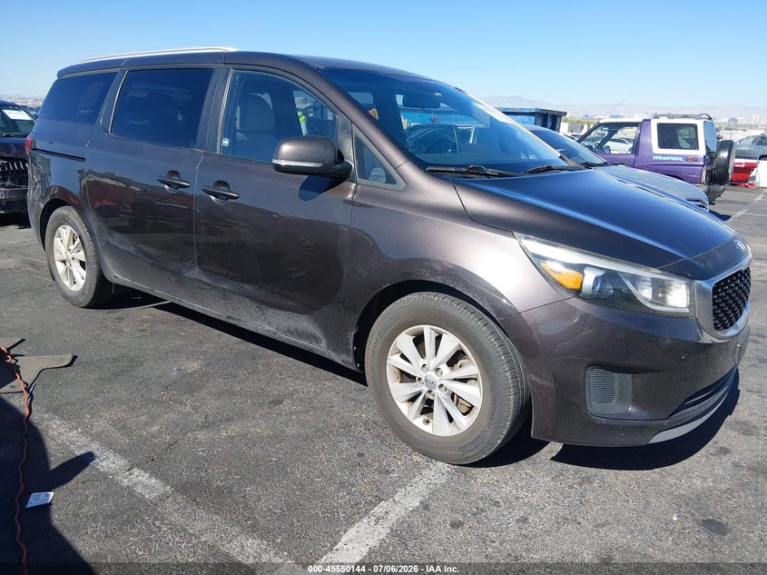 2016 Kia SEDONA VIN KNDMB5C10G6178673 IAAI salvage auction — NORMAL WEAR, Salvage Title, sold $600 on 2026-07-24 (photo 1)