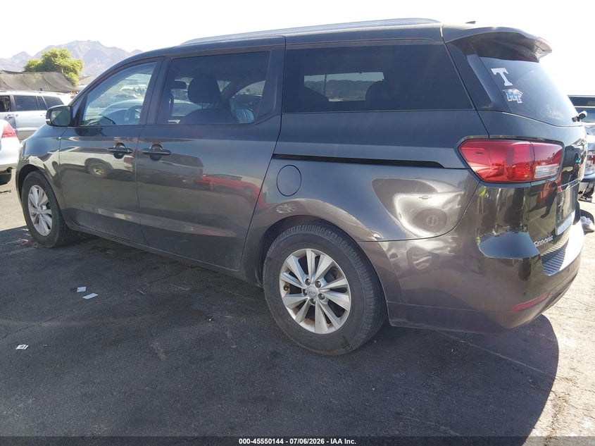 2016 Kia SEDONA VIN KNDMB5C10G6178673 IAAI salvage auction — NORMAL WEAR, Salvage Title, sold $600 on 2026-07-24 (photo 3)