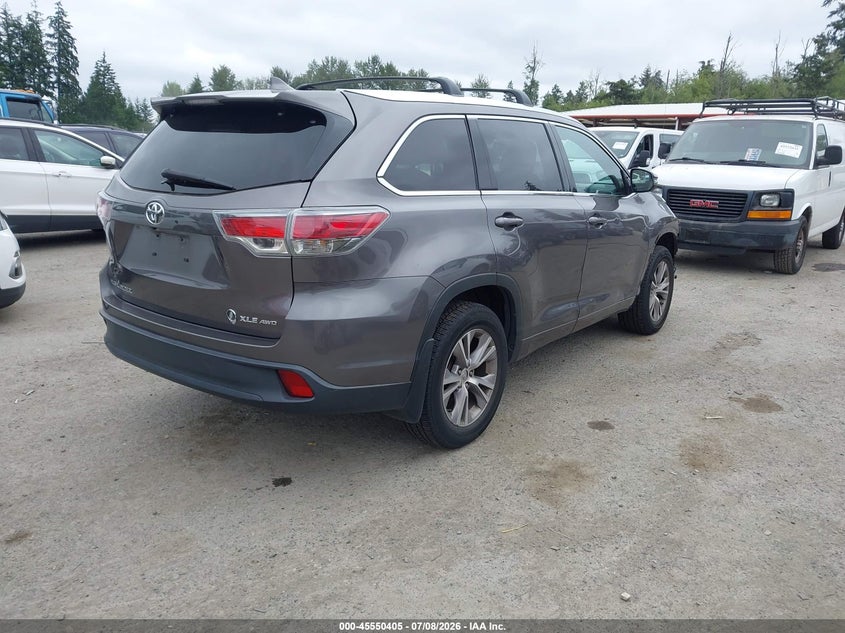 2015 Toyota Highlander VIN 5TDJKRFH5FS211734 IAAI salvage auction — FRONT END, Bill Of Sale (Washington), sold $6,900 on 2026-07-29 (photo 4)