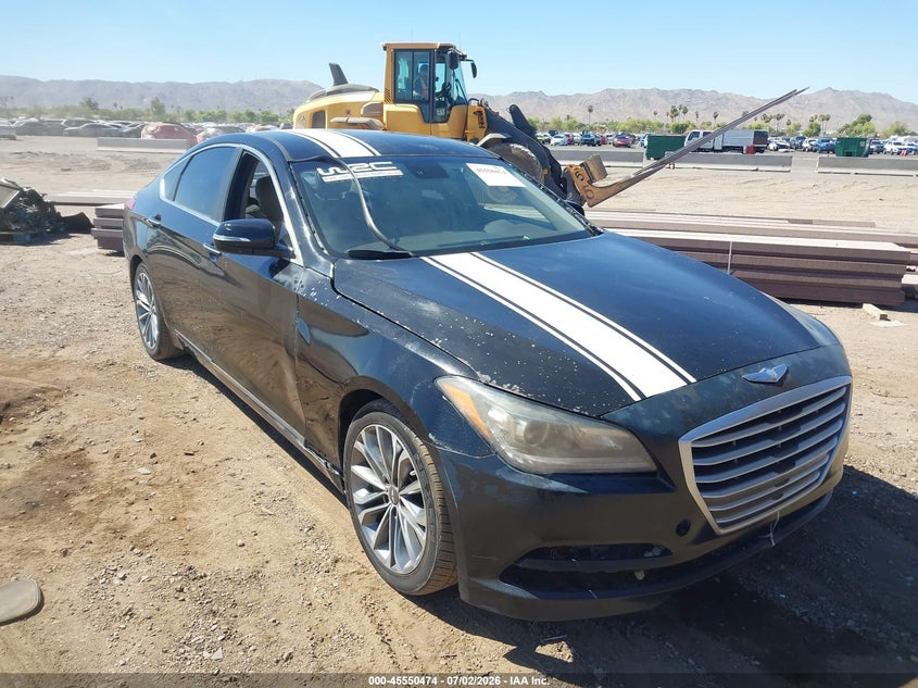 2015 Hyundai Genesis VIN KMHGN4JE0FU076798 IAAI salvage auction — NORMAL WEAR, Restored (Arizona), sold $800 on 2026-07-28 (photo 1)
