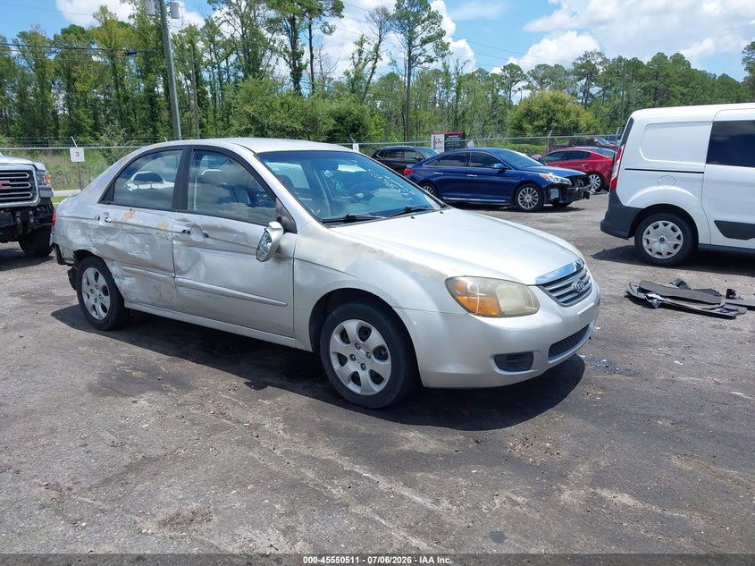 2009 Kia Spectra VIN KNAFE221495602197 IAAI salvage auction — RIGHT SIDE, Rebuildable (Florida), sold $300 on 2026-07-28 (photo 1)