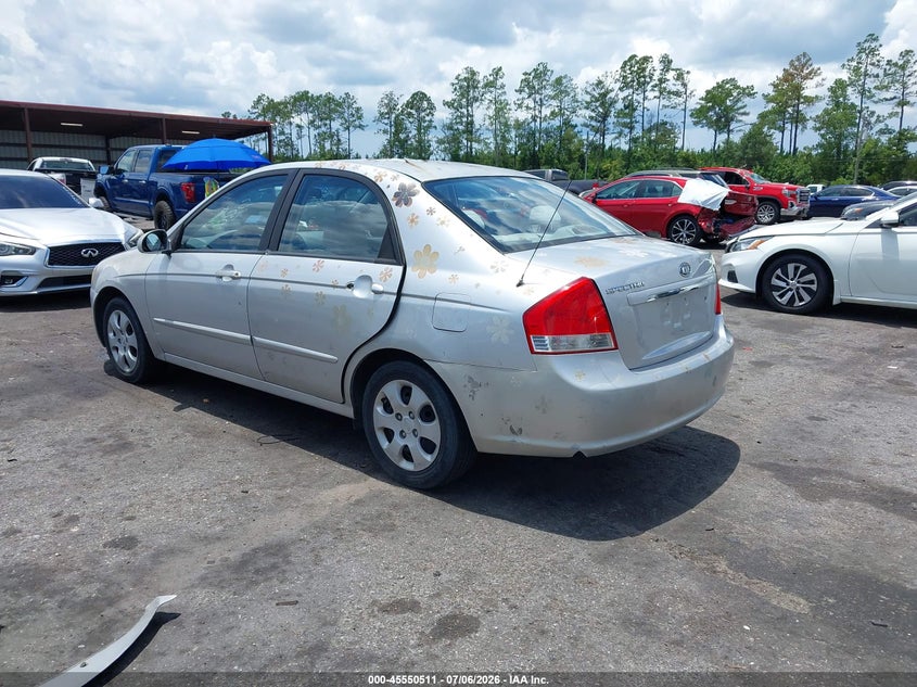 2009 Kia Spectra VIN KNAFE221495602197 IAAI salvage auction — RIGHT SIDE, Rebuildable (Florida), sold $300 on 2026-07-28 (photo 3)
