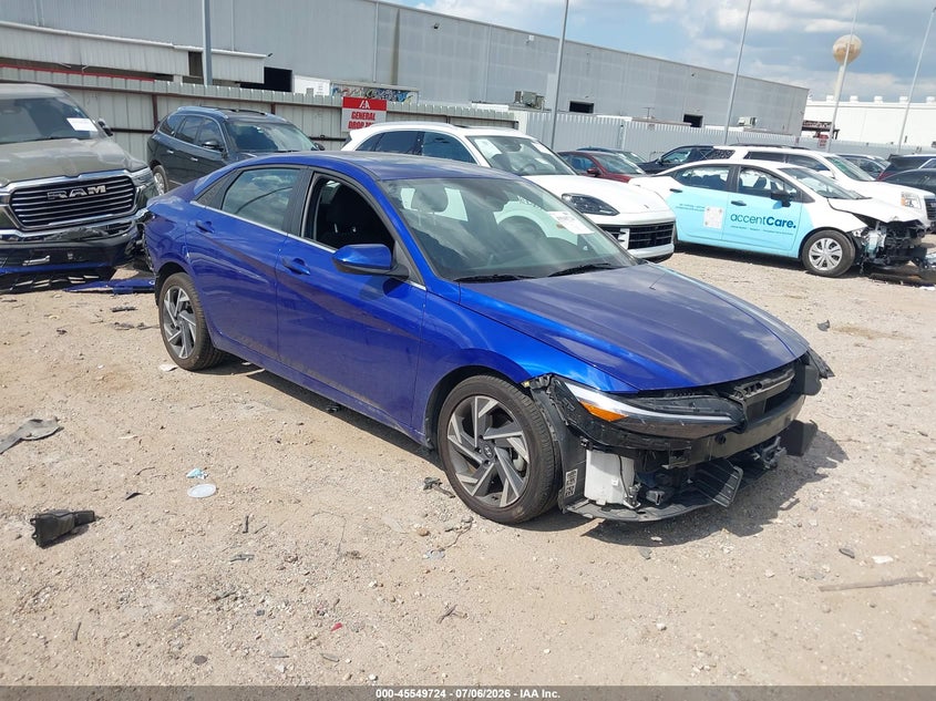 2025 Hyundai Elantra VIN KMHLS4DG4SU920954 IAAI salvage auction — FRONT & REAR, Salvage Title, sold $11,350 on 2026-07-09 (photo 1)