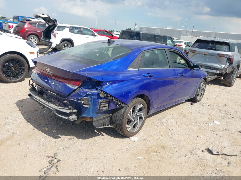 2025 Hyundai Elantra VIN KMHLS4DG4SU920954 IAAI salvage auction — FRONT & REAR, Salvage Title, sold $11,350 on 2026-07-09 (photo 4)