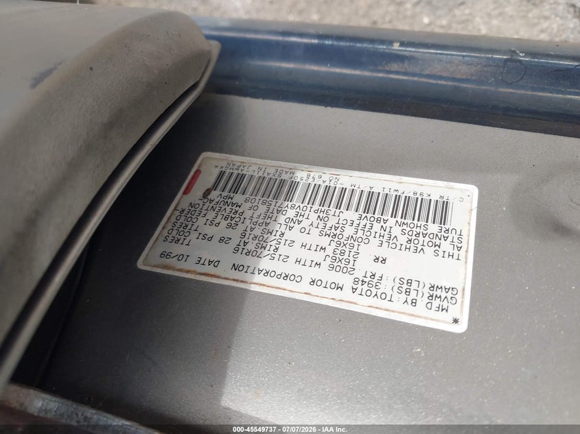 2000 Toyota Rav4 VIN JT3HP10V8Y7158108 IAAI salvage auction — NORMAL WEAR, Clear (Florida), sold $1,500 on 2026-07-13 (photo 9)
