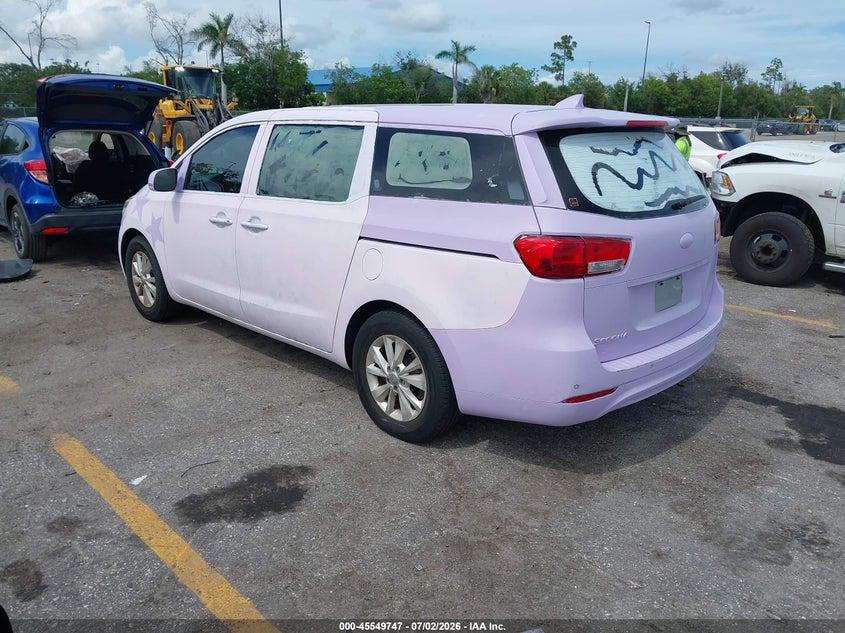 2015 Kia SEDONA VIN KNDMA5C1XF6014669 IAAI salvage auction — NORMAL WEAR, Salvage Title, sold $1,000 on 2026-07-29 (photo 3)