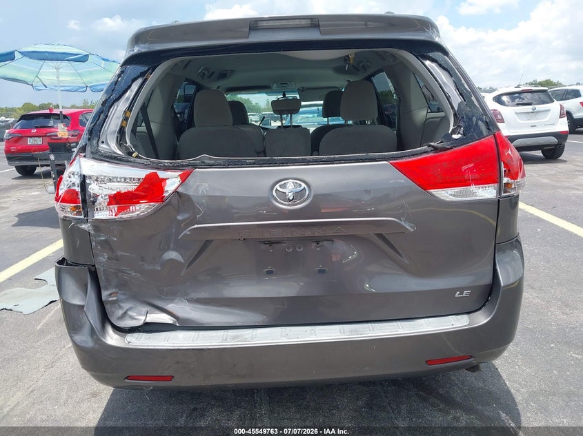 2014 Toyota Sienna VIN 5TDKK3DC6ES431049 IAAI salvage auction — REAR END, Rebuildable (Florida), sold $2,900 on 2026-07-30 (photo 6)