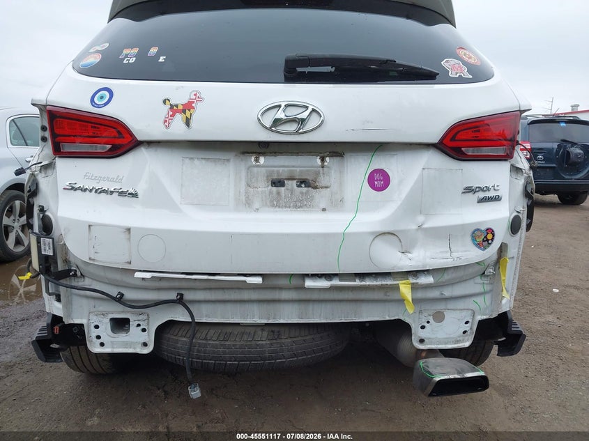 2017 Hyundai Santa fe VIN 5XYZUDLB6HG465856 IAAI salvage auction — FRONT & REAR, Salvage - Greater Than 75% (Maryland), sold $3,050 on 2026-07-18 (photo 6)