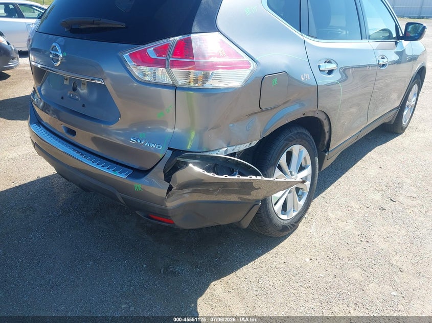 2016 Nissan Rogue VIN KNMAT2MV3GP600414 IAAI salvage auction — REAR END, Certificate Of Title (Nebraska), sold $1,750 on 2026-07-17 (photo 6)