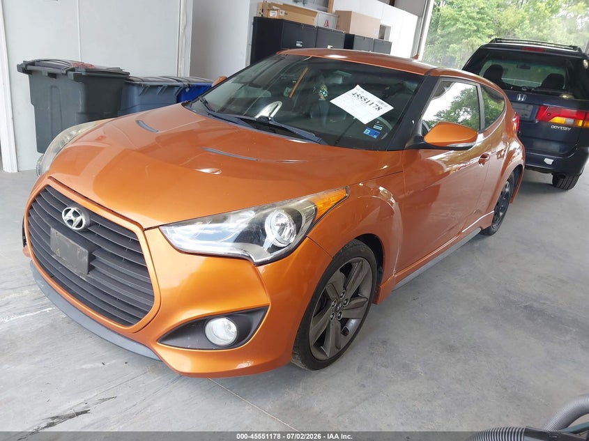 2013 Hyundai Veloster VIN KMHTC6AE5DU132814 IAAI salvage auction — NORMAL WEAR, Clear (Virginia), sold $975 on 2026-07-10 (photo 2)