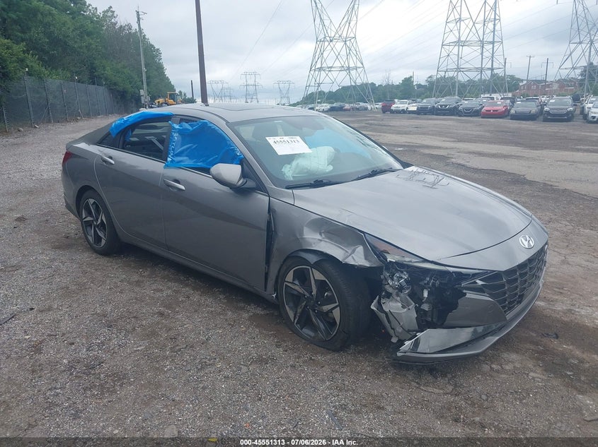 2023 Hyundai Elantra VIN KMHLN4AJ5PU046273 IAAI salvage auction — RIGHT FRONT, Salvage Title, sold $5,500 on 2026-07-19 (photo 1)