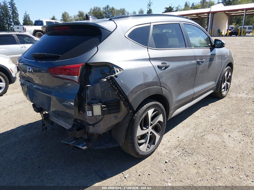2018 Hyundai Tucson VIN KM8J3CA20JU744328 IAAI salvage auction — REAR END, Bill Of Sale (Washington), sold $225 on 2026-07-29 (photo 4)