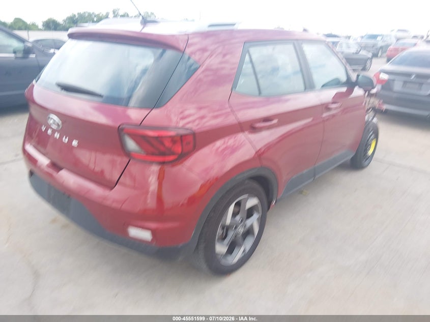 2025 Hyundai Venue VIN KMHRC8A34SU379226 IAAI salvage auction — FRONT END, Original (Texas), sold $7,100 on 2026-08-21 (photo 4)
