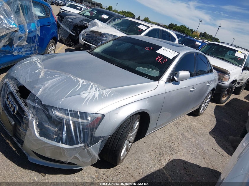2013 Audi A4 VIN WAUFFAFL2DN004430 IAAI salvage auction — FRONT END, Salvage (Idaho), sold $1,000 on 2026-07-31 (photo 2)