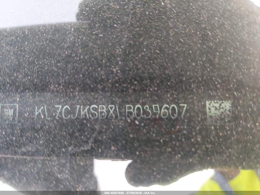 2020 Chevrolet Trax VIN KL7CJKSB8LB039607 IAAI salvage auction — NORMAL WEAR, Clear (Montana), sold $725 on 2026-07-27 (photo 9)