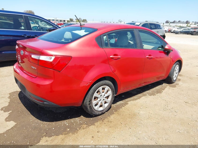 2013 Kia Rio VIN KNADN4A30D6120321 IAAI salvage auction — NORMAL WEAR, Clear - Dealer Only (California), sold $875 on 2026-07-29 (photo 4)