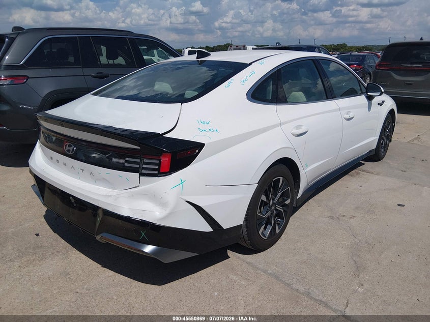 2025 Hyundai Sonata VIN KMHL64JA8SA436520 IAAI salvage auction — REAR END, Salvage Title, sold $15,750 on 2026-07-13 (photo 4)