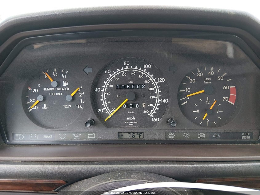 1994 Mercedes-benz E-class VIN WDBEA34EXRC118786 IAAI salvage auction — NORMAL WEAR, Clear - Dealer Only (California), sold $8,500 on 2026-07-30 (photo 7)