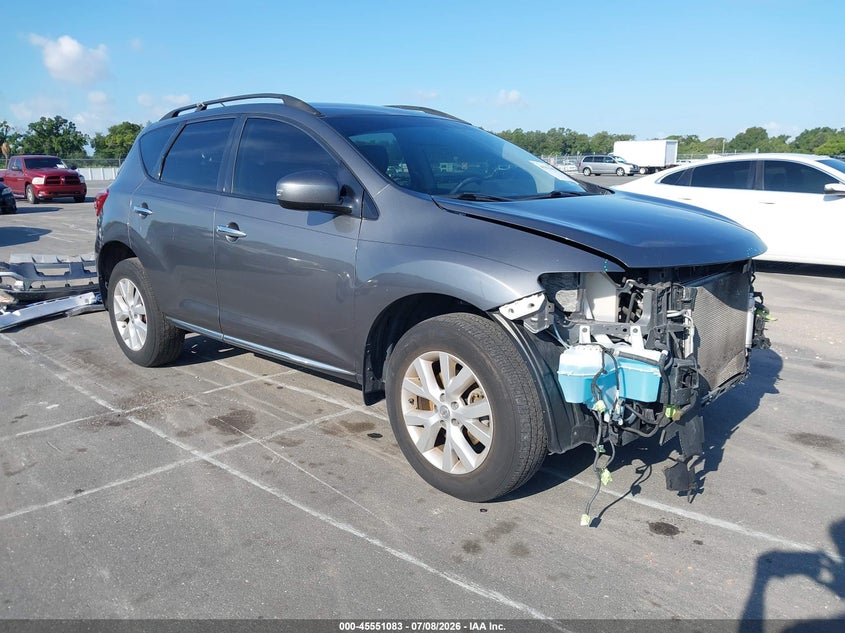 2014 Nissan Murano VIN JN8AZ1MUXEW420998 IAAI salvage auction — FRONT END, Rebuildable (Florida), sold $25 on 2026-07-20 (photo 1)