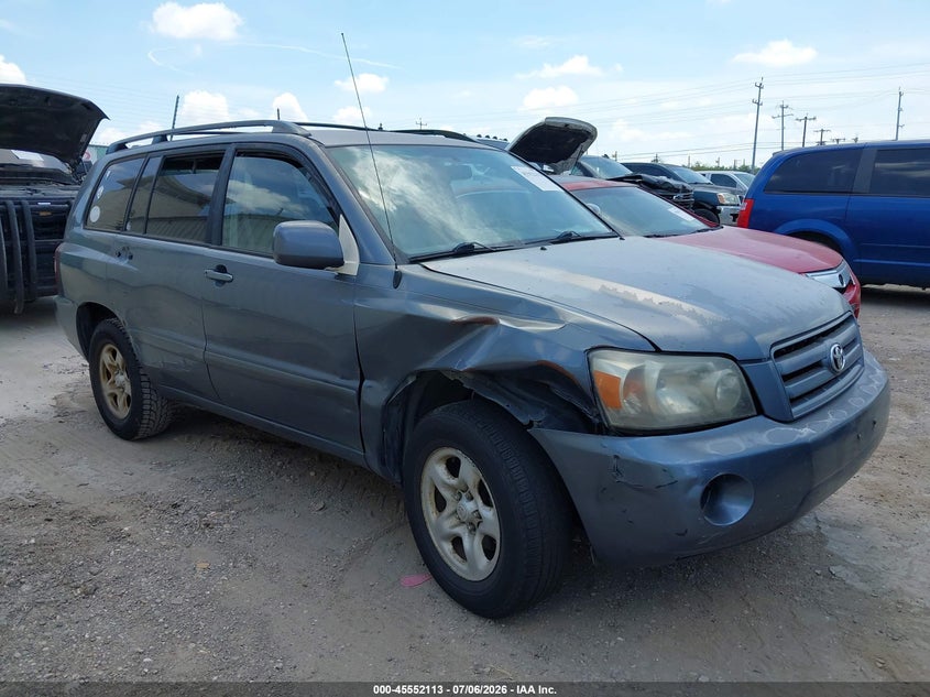 2005 Toyota Highlander VIN JTEGD21A850117446 IAAI salvage auction — NORMAL WEAR, Original (Texas), sold $500 on 2026-07-20 (photo 1)