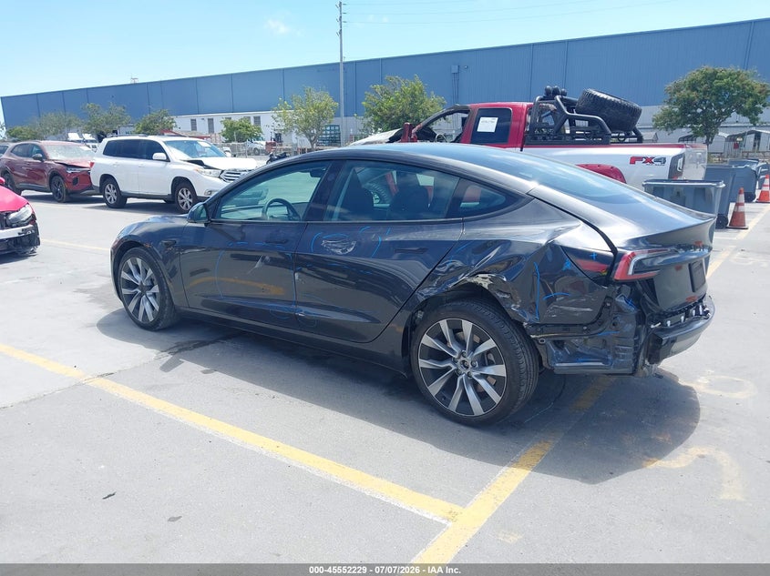 2024 Tesla Model 3 VIN 5YJ3E1EA7RF721386 IAAI salvage auction — REAR END, Salvage (California), sold $10,800 on 2026-07-31 (photo 3)