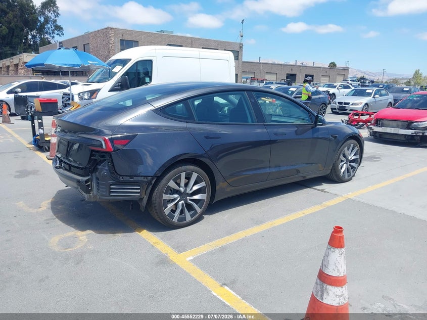 2024 Tesla Model 3 VIN 5YJ3E1EA7RF721386 IAAI salvage auction — REAR END, Salvage (California), sold $10,800 on 2026-07-31 (photo 4)