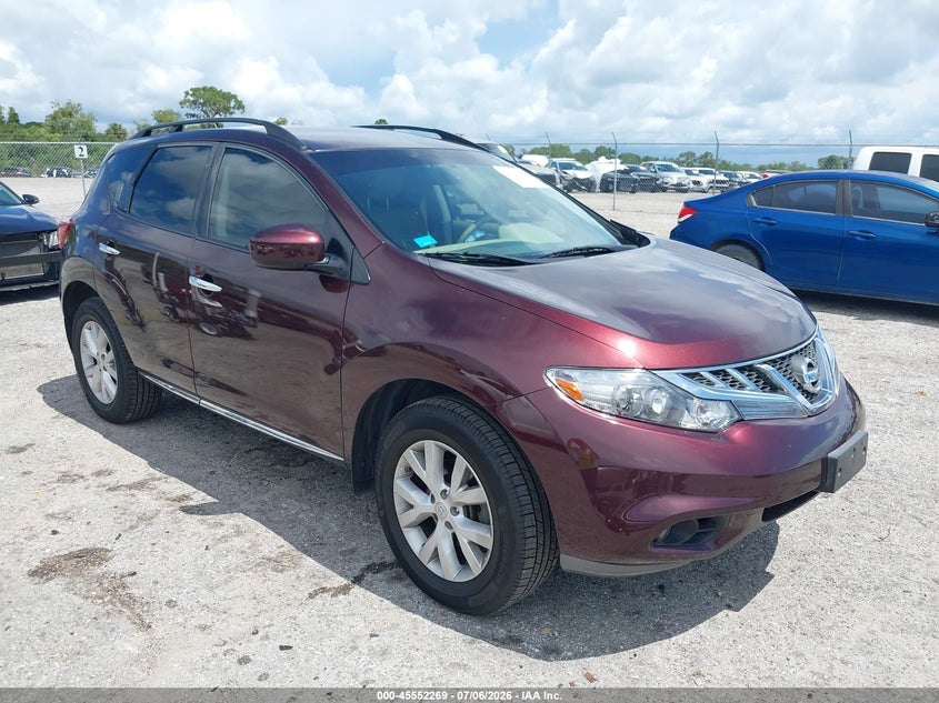 2013 Nissan Murano VIN JN8AZ1MW5DW312286 IAAI salvage auction — LEFT FRONT, Salvage Title, sold $425 on 2026-07-30 (photo 1)