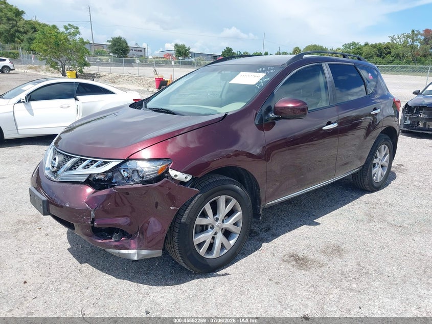 2013 Nissan Murano VIN JN8AZ1MW5DW312286 IAAI salvage auction — LEFT FRONT, Salvage Title, sold $425 on 2026-07-30 (photo 2)