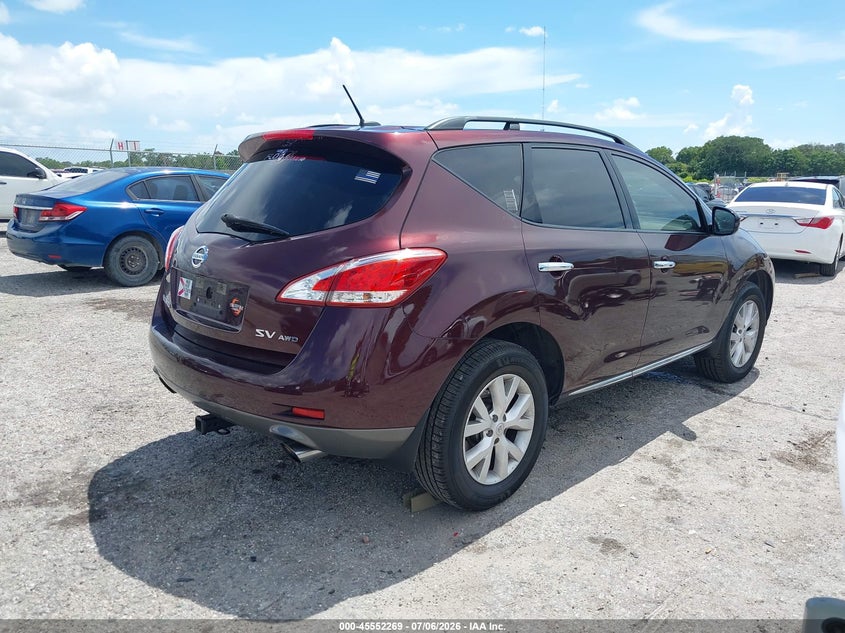 2013 Nissan Murano VIN JN8AZ1MW5DW312286 IAAI salvage auction — LEFT FRONT, Salvage Title, sold $425 on 2026-07-30 (photo 4)
