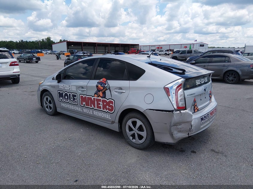 2012 Toyota Prius VIN JTDKN3DU7C1527993 IAAI salvage auction — LEFT REAR, Salvage (Indiana), sold $325 on 2026-07-30 (photo 3)