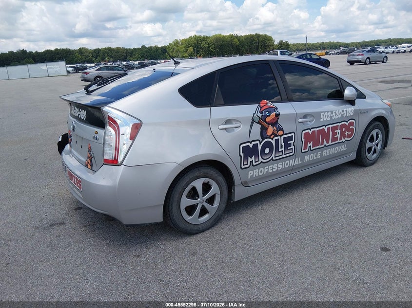 2012 Toyota Prius VIN JTDKN3DU7C1527993 IAAI salvage auction — LEFT REAR, Salvage (Indiana), sold $325 on 2026-07-30 (photo 4)