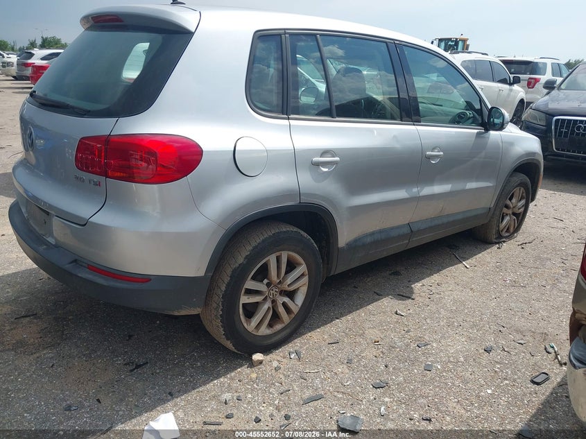 2014 Volkswagen Tiguan VIN WVGAV3AX0EW602027 IAAI salvage auction — NORMAL WEAR, Nrc Lienholder Repossession Paperwork (Texas), sold $25 on 2026-07-29 (photo 4)