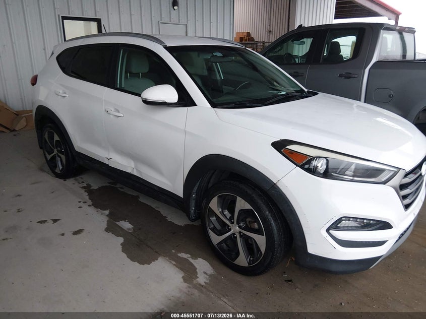 2016 Hyundai Tucson VIN KM8J3CA23GU137767 IAAI salvage auction — WATER/FLOOD, Salvage (Texas), sold $2,250 on 2026-08-01 (photo 1)