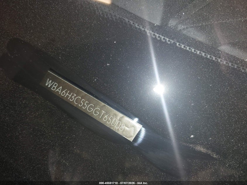 2016 BMW 6er VIN WBA6H3C55GGT65008 IAAI salvage auction — FRONT END, Clear (Michigan), sold $2,400 on 2026-08-16 (photo 9)