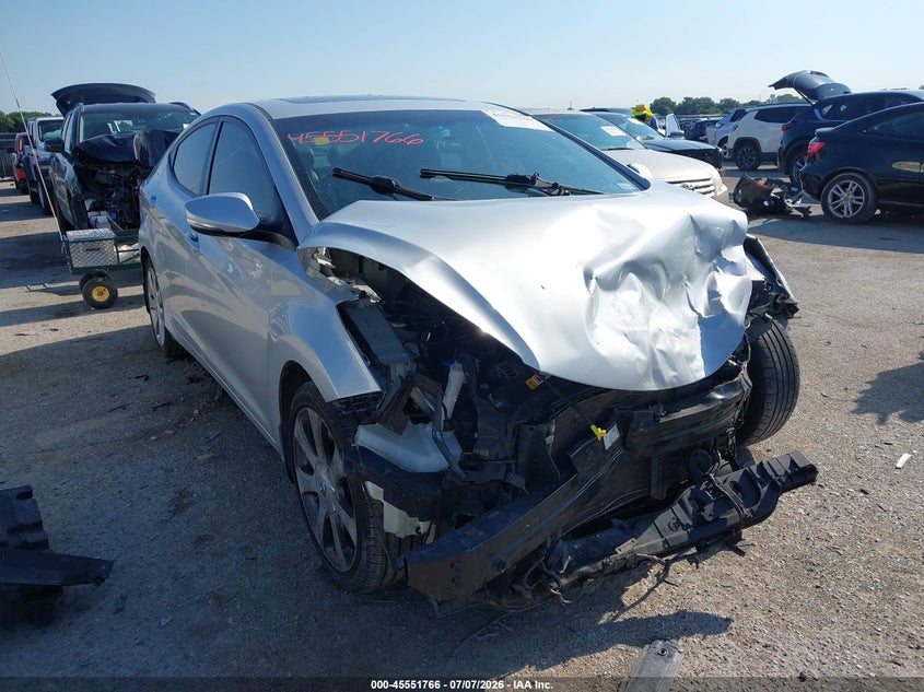 2012 Hyundai Elantra VIN KMHDH4AE8CU366096 IAAI salvage auction — FRONT END, Salvage (Texas), sold $25 on 2026-07-28 (photo 1)